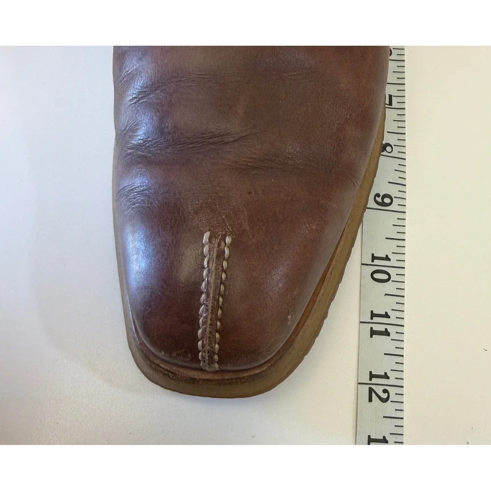 Lidfort Mens Brown Leather Split Toe Oxford Sz 12 Shoes Made in Italy Wedge Sole
